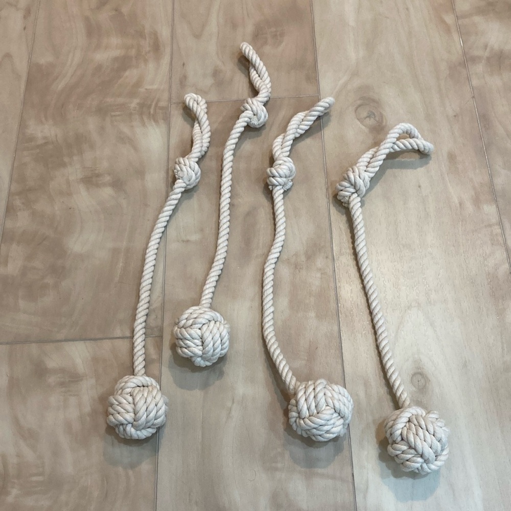 Set of 4 braided rope curtain tie backs - Picture 2 of 6